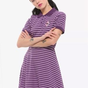 Hot Topic Ex-Boyfriend Tears Purple Striped Polo Dress 3X NWT